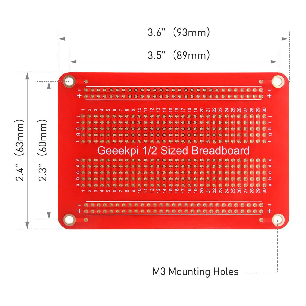 52Pi - 오이파이 GeeekPi 5Pcs 양면 PCB 보드 프로토 타입 키트(블랙) [K-0546-Black]