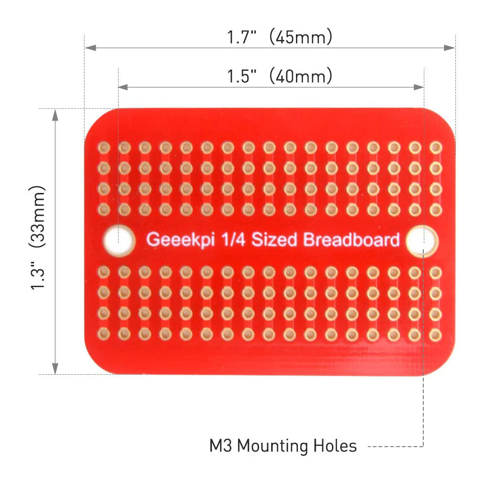 52Pi - 오이파이 GeeekPi 5Pcs 양면 PCB 보드 프로토 타입 키트(블랙) [K-0546-Black]