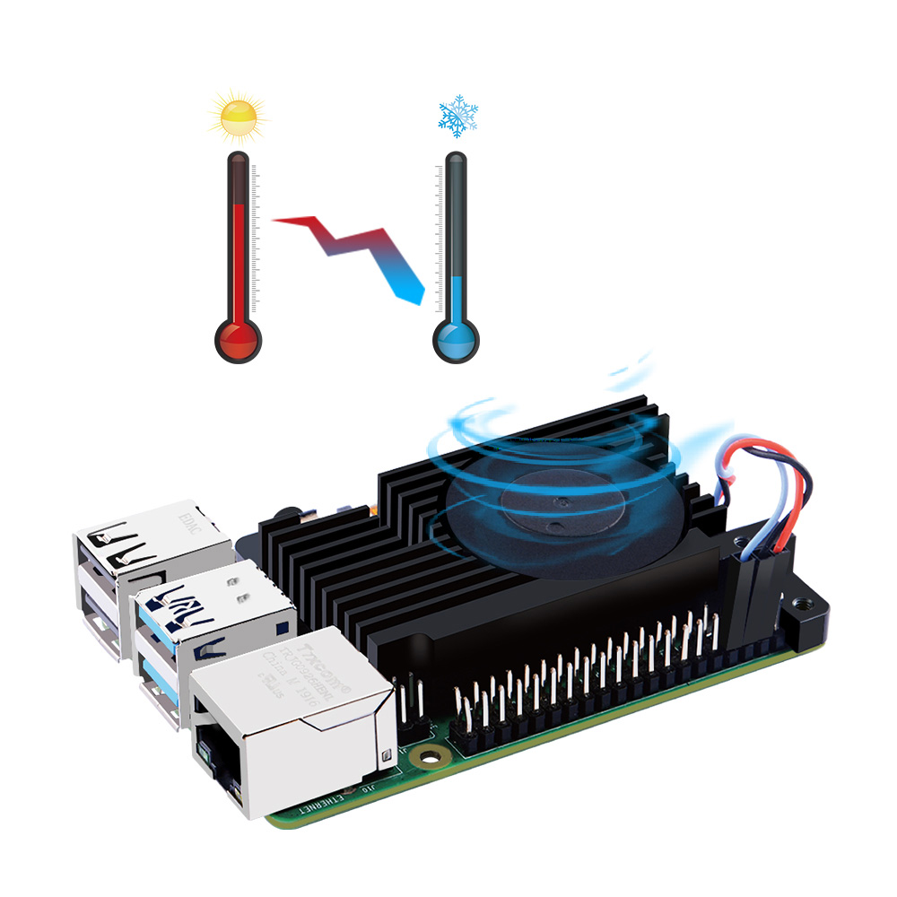 52Pi - 오이파이 라즈베리파이4용 PWM Armor Lite 쿨링팬 [ZP-0110]