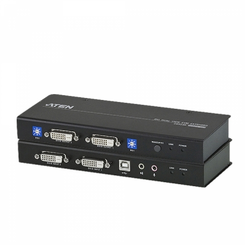 ATEN CE604 USB DVI 듀얼 뷰 Cat 5 KVM 연장기